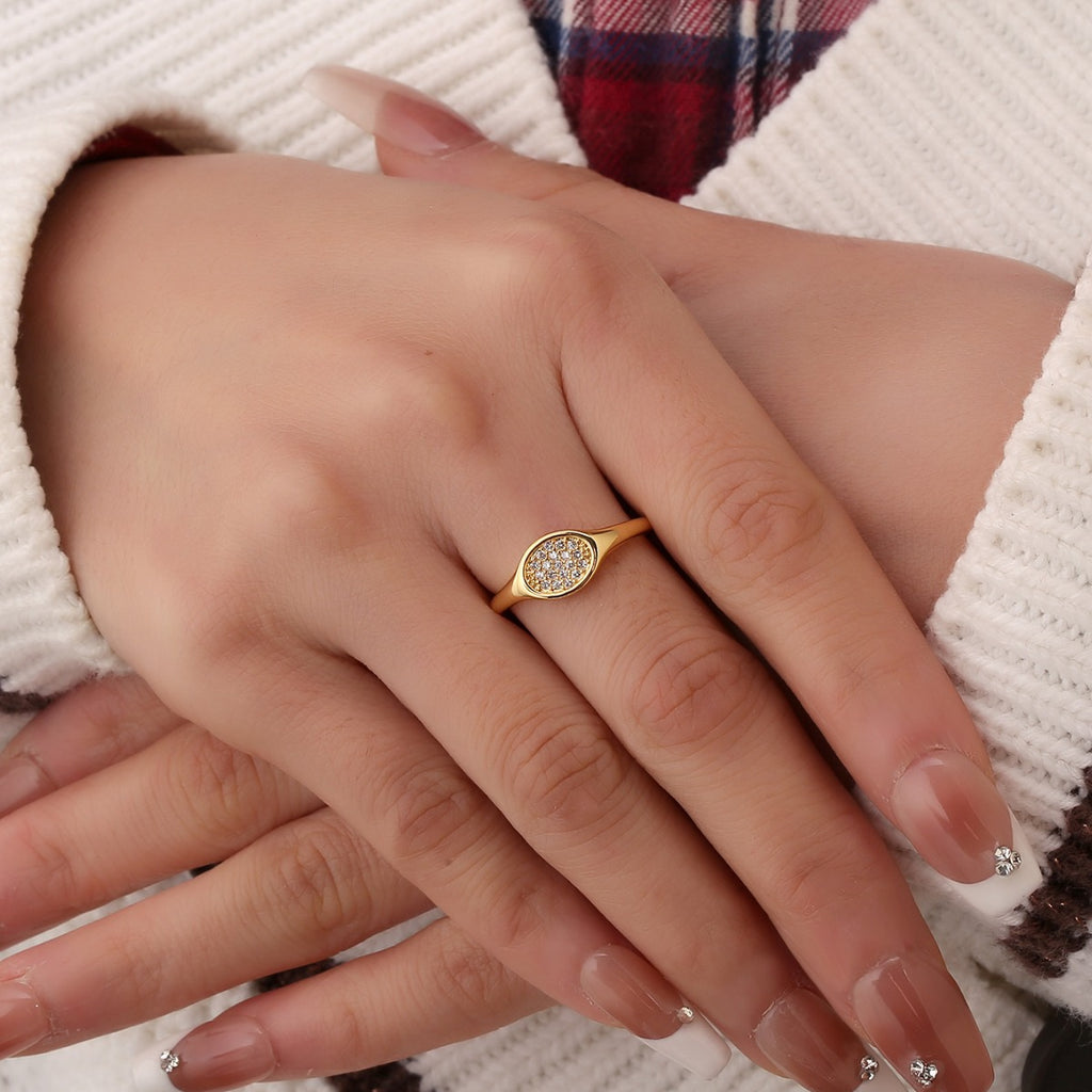 CYR0560 Round Zircon Fashion Copper Ring Simple New Style