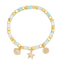14K Gold-Plated Brass Starfish Shell CZ Bracelet with a refined design profile