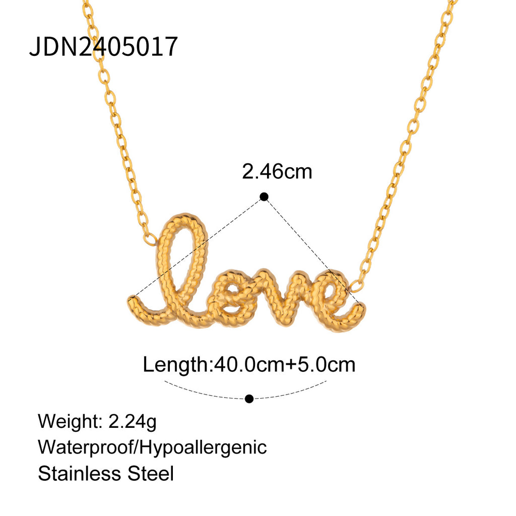 Stainless Steel Letter Necklace Diamond Clavicle Chain Necklace necklace