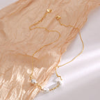 N0168 Fashion o Word Chain Necklace Female Brass Gold Plated Shell Bead Choker