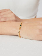 B0070 Wind Bracelet Emerald Tank Chain Bracelet Jewelry