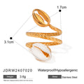 Seashell Gold-Plated Stainless Steel Bangle Bracelet — close-up detail — jewelry finish and design detail