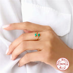 S925Sterling Silver Mini Water Drop Heart-Shaped Zircon Open Ring Hot-Selling Super Sparkling Diamond-Studded Index Finger Ring