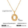 Gold-Plated Stainless Steel Initial Pendant Necklace — finish detail — jewelry finish and design detail