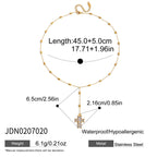 Stainless Steel Zircon y Long Chain Necklace Jewelry for Women Autumn Winter Sweater Chain