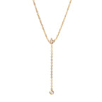 2H French Style Fine Women's Fashion Versatile Necklace 18K Gold Single Crown White Zircon Pendant Necklace