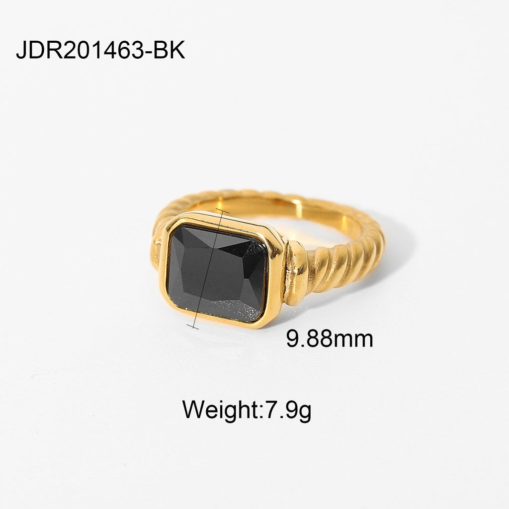 Stainless Steel Zircon Ring18K Gold-plated Couple Rings Jewelry for Women rings