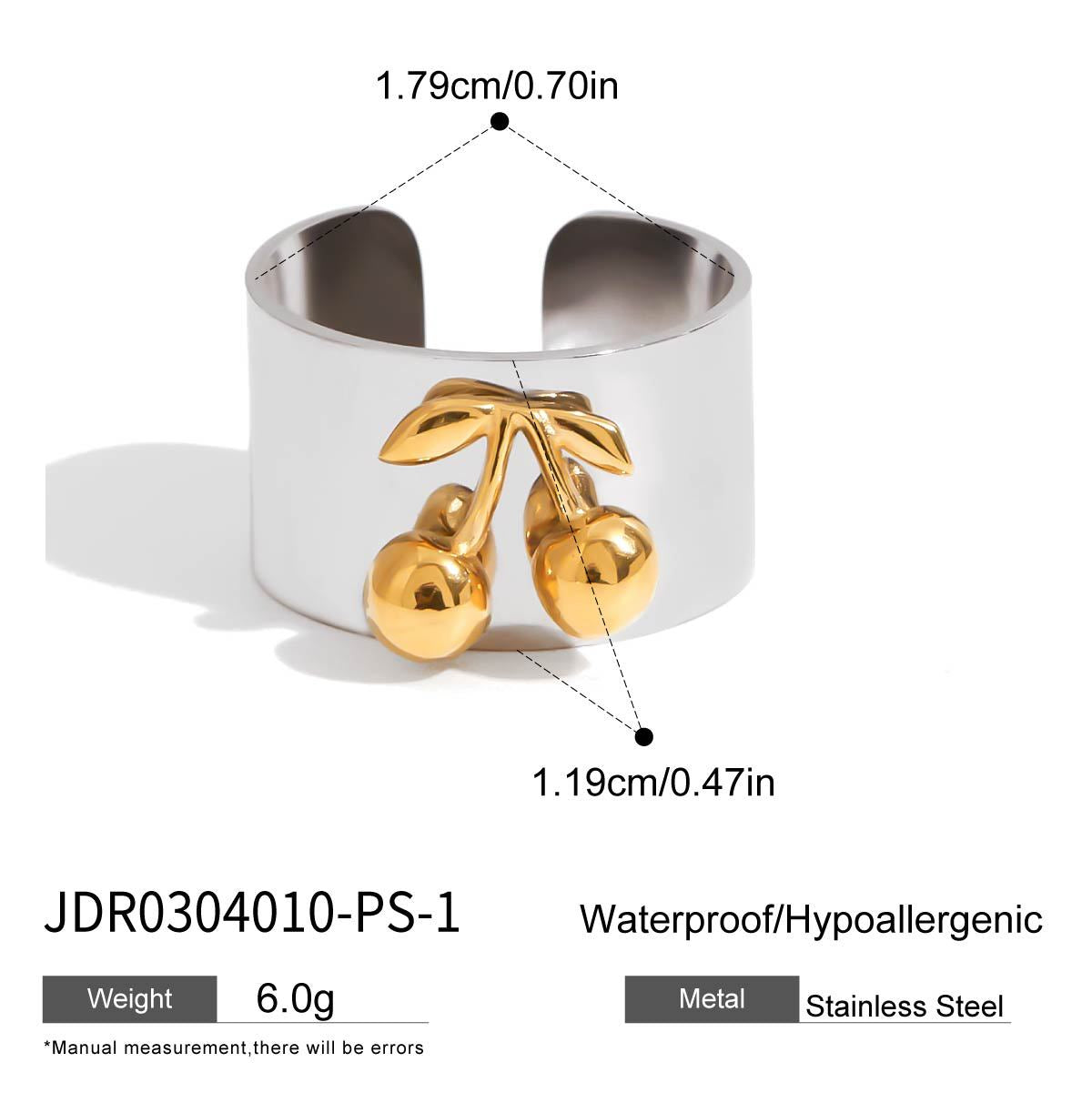 Heart-shaped Ring Non-fading Jewelry Ring Decorative Cherry