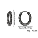 E0729 Vintage Distressed Earrings for Women Simple Ethnic Style Ancient silver Snake Texture Fashion Earrings