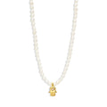 Pearl Evil Eye Moon 925 Sterling Silver Necklace — length and styling detail — jewelry finish and design detail