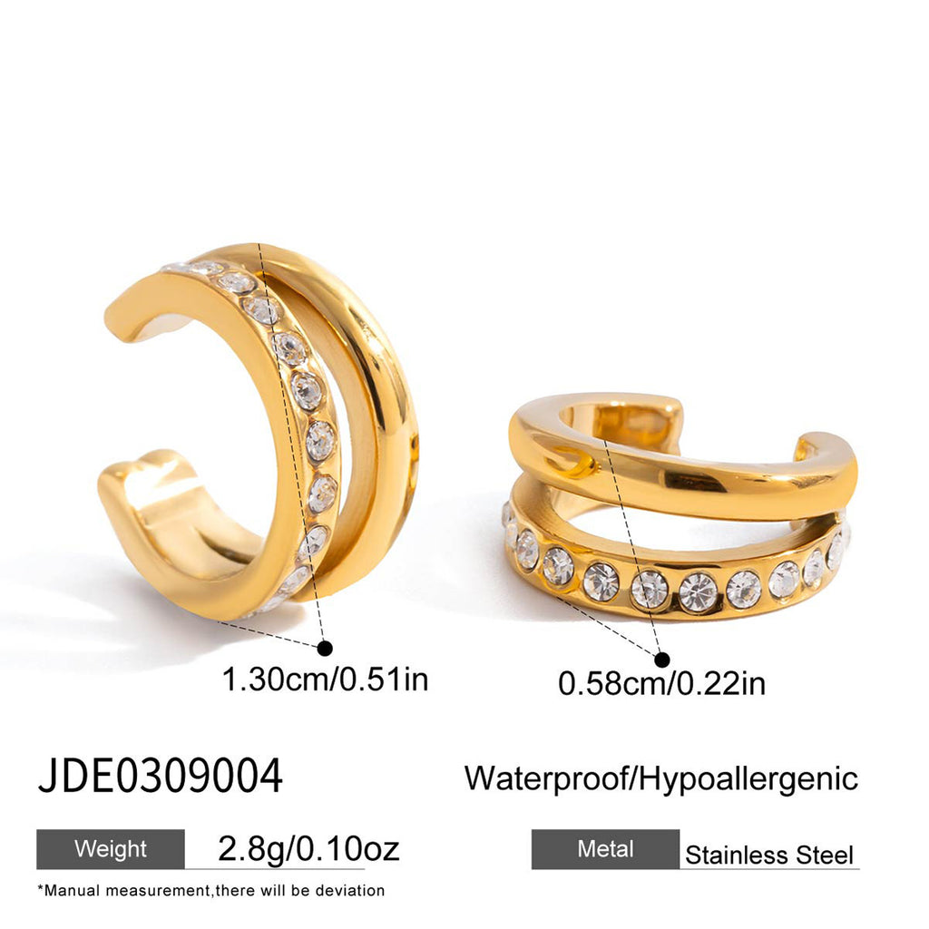 2H Autumn and Winter Non-Pierced Ear Accessories Stainless Steel Ear Clips Earrings Jewelry for Women