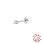 New S925Sterling Silver Stud Earrings18G Flat Head Push Piercing Cartilage Earrings Hot Selling Piercing Ear Lobe