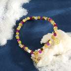 CYB0274 Bee Pendant Zircon Beaded Bohemian Chalcedony Bracelet