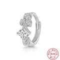 Pavé Cartilage 925 Sterling Silver Ear Cuff Studs — front view — alternate angle 4 — jewelry finish and design detail