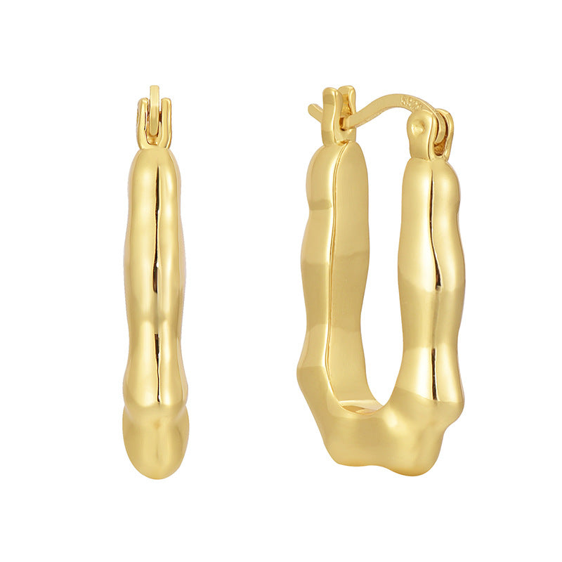 E0634 Fashion Design Irregular Unisex Earrings Vintage Minimalist Style Ear Clips