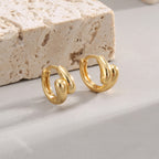 E0179 Fashion Copper Plated18K Gold Irregular Glossy Earrings for Women