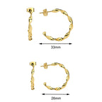 E0313 Twisted Line Earrings Brass Gold Plated Twist Round Wave Line Large Ear Hoop fashion C Women's Shaped Earrings