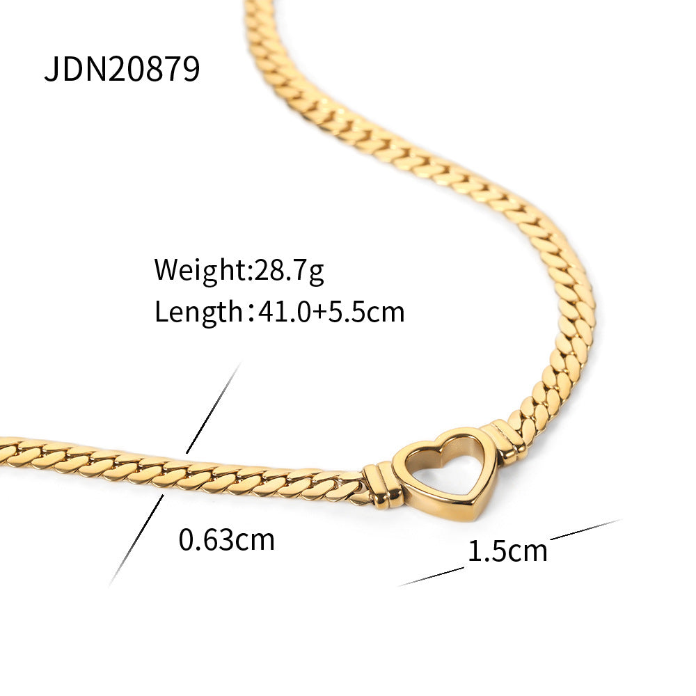 2H Stainless Steel gold Necklace Cuban Clavicle Chain Jewelry necklace