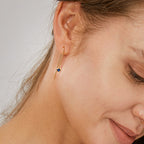 E0363 New style simple blue zircon earrings fashion U Long-shaped Earrings Ear Hooks Ear Jewelry