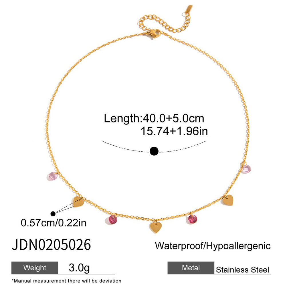 Small Waist Necklace Fortune Bead Collarbone Chain Stainless Steel Jewelry for Women