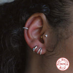 S925Pure Silver Minimalist Smooth Surface hoop Ear Hoops Ear Clips Earrings Street Style Hot Selling Exaggerated Ear Jewelry