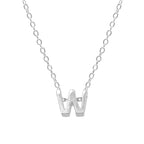 Sterling Silver 26 Letter Pendant Necklace Polished Collarbone Chain