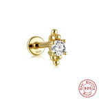 S925Sterling Silver Butterfly Inlaid Diamond Pearl Spiral Ear Cuff Hot Sale16G Flat Head Piercing Ear Cuff Jewelry