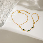 2H Zircon Finger Bracelet Stainless Steel Ring Design Jewelry Non-Fading Accessories