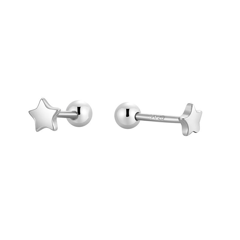 SE0190 S925Silver Star Simple Earrings Small Ear Bone Stud Earrings for Women Cross-border