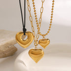 Stainless Steel Heart Pendant Necklace Collarbone Chain Jewelry necklace