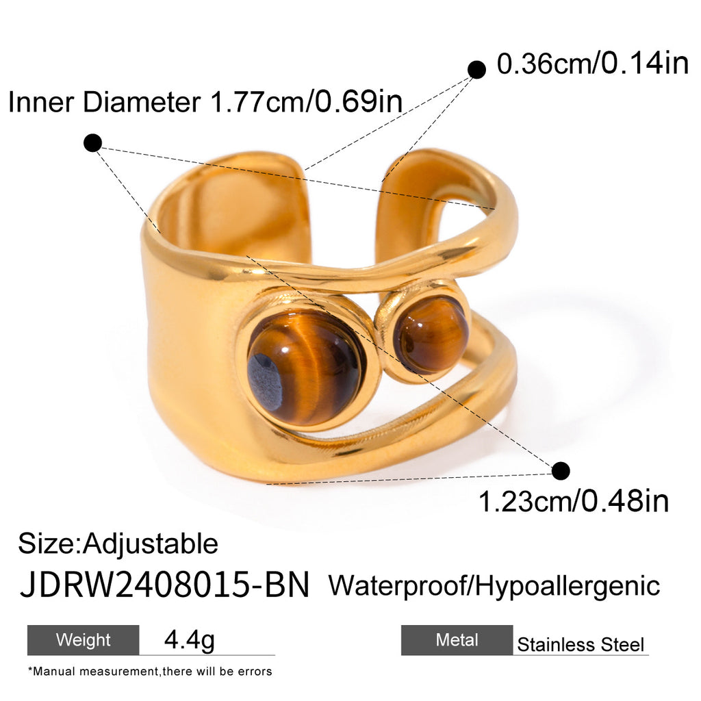 Geometric Ring Non-Fading Jewelry Stainless Steel Accessories for Women