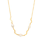 S925 Sterling Silver Irregular Initial Collarbone Necklace With Pearl