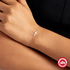 S925 Sterling Silver Cross Bracelet for Women Minimalist Jewelry