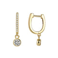 Gold-Plated Brass Pavé CZ Earrings with Cubic zirconia Detail styled for independent jewelry boutiques — jewelry finish and design detail