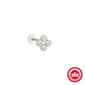 925 Sterling Silver Heart Crown cubic zirconia Spiral Piercing Stud Earrings 8mm — jewelry product photo 21 — jewelry finish and design detail