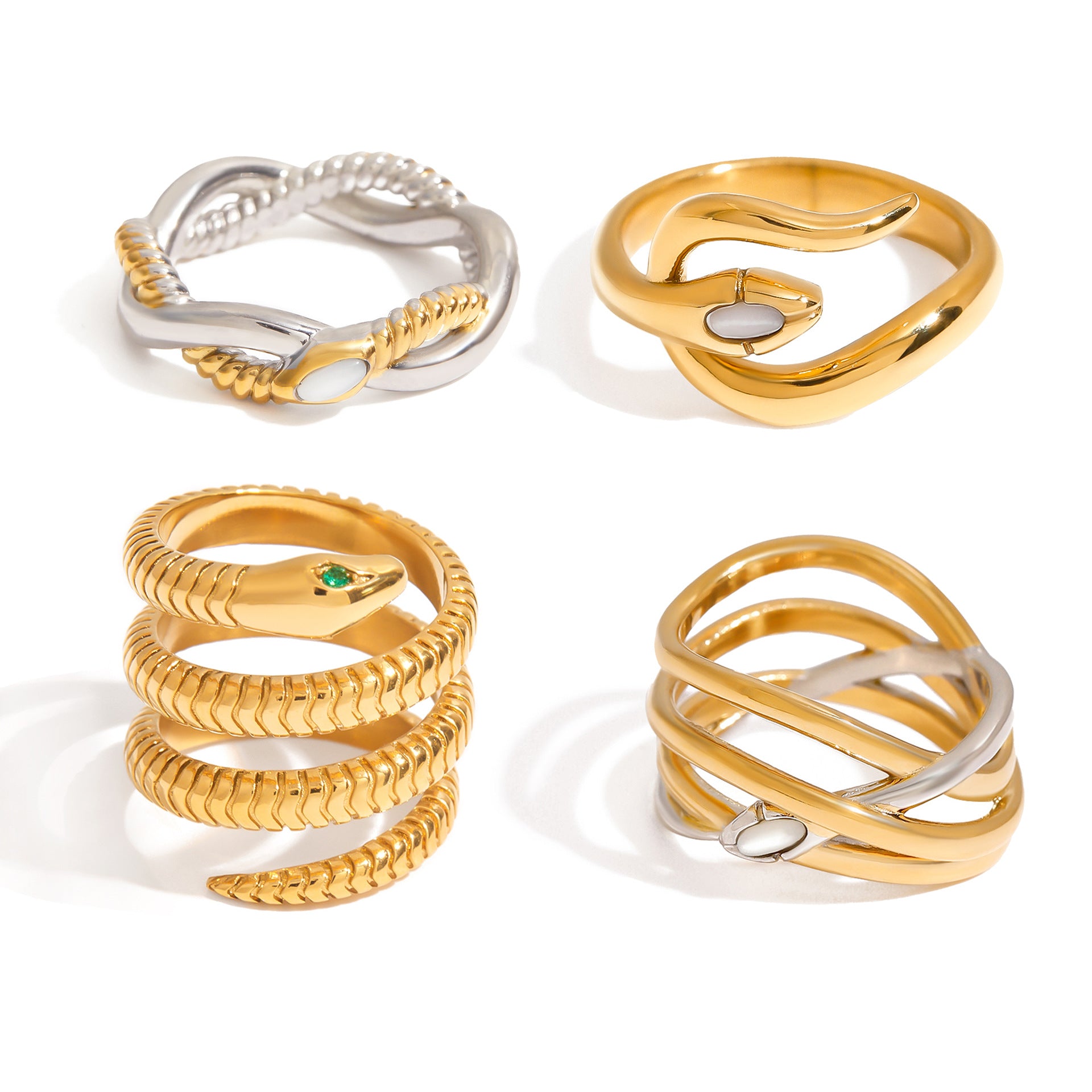 2H Original Design Snake Ring Non-Fading Jewelry for Women Stainless Steel Accessories ring