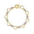 Gold-Plated Cubic Zirconia Open Heart Bracelet — surface finish detail