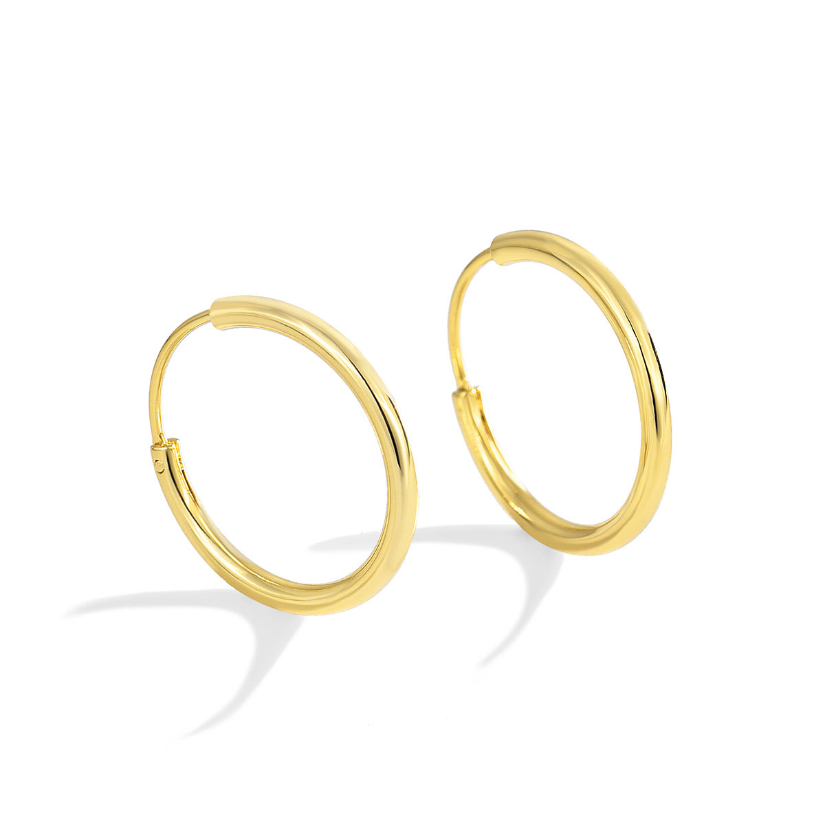 E0263  Vintage Simple Fashion Large Circle Round Metal Earrings for Women