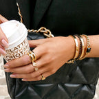 Ring18K Wide-brimmed Double-layer Texture Simple Women