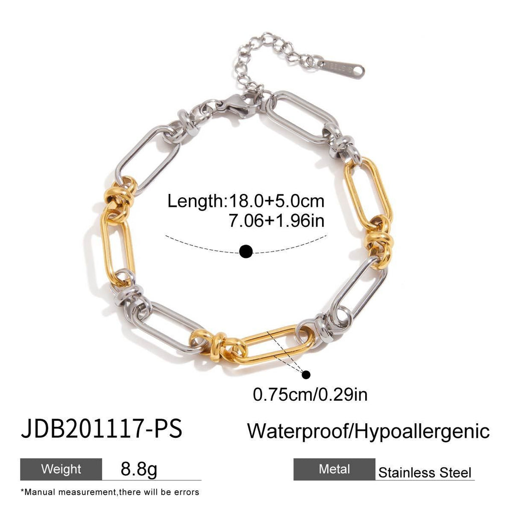 2H Stainless Steel Color Block Cuban Bracelet Jewelry for Women