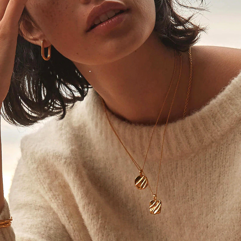 S925 Sterling Silver Irregular Initial Collarbone Necklace With Pearl