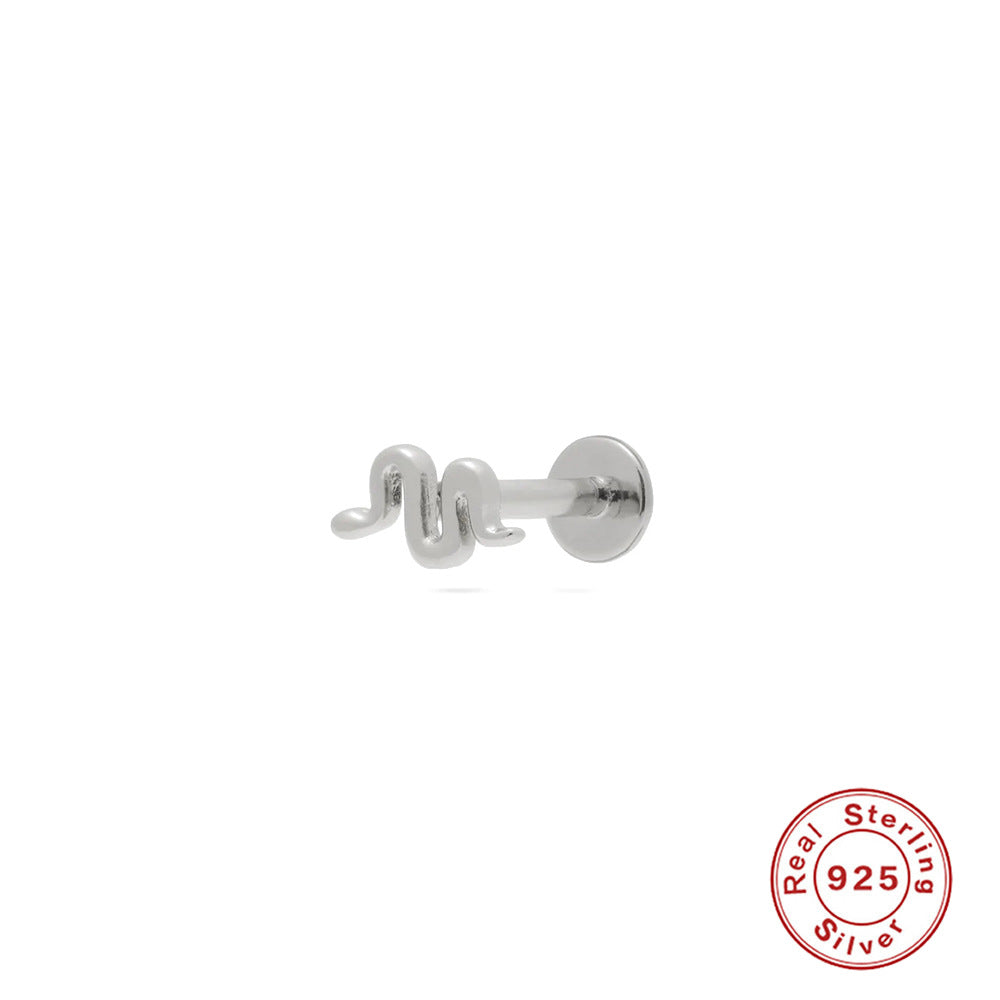 New S925Sterling Silver Stud Earrings18G Flat Head Push Piercing Cartilage Earrings Hot Selling Piercing Ear Lobe