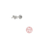 18G Crystal 925 Sterling Silver Cartilage Studs — surface finish close-up — alternate angle 2 — jewelry finish and design detail