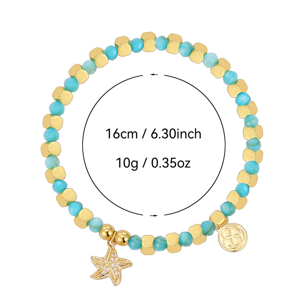 B0243 Fashion Starfish Vacation Beaded Design Trendy Jewelry Bracelet