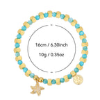 B0243 Fashion Starfish Vacation Beaded Design Trendy Jewelry Bracelet