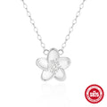 Floral Zircon 925 Sterling Silver Collarbone Necklace — design silhouette — jewelry finish and design detail
