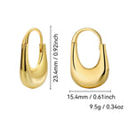 Gold-Plated Brass U-Shaped Earrings with gold-tone brass construction