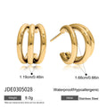 Modern Gold-Plated Stainless Steel Stud Earrings — Defined Silhouette — jewelry construction