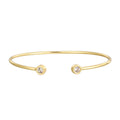 Gold-Plated Brass Sculptural CZ Bracelet with a sculptural design profile