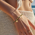 B0270 Vintage and Starfish Round African Turquoise Beaded Bohemian Fashion Bracelet